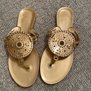Jack Rogers Georgica Gold Jelly Sandals 8